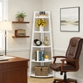 thumbnail image 2 of Fnova 71" 5-Tier Industrial Corner Ladder Shelf, Modern Corner Bookshelf, Compact Bookcase, Plant Stand for Living Room, Kitchen, Home Office, 2 of 11