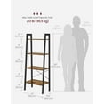 thumbnail image 2 of 4-Tier Industrial Ladder Shelf, Heavy-Duty Steel Frame Storage Organizer - Versatile Display Rack for Living Room, Bedroom, Kitchen & Bathroom, Rustic Brown & Black, 2 of 6