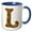 Blue/White, variant on 3drose, Elegant Image of Gold Victorian Ornate Monogram Initial L, 15oz Mug