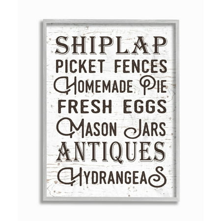The Stupell Home Decor The Best Rustic Things Farmhouse Typography Gray Framed Texturized