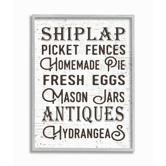 The Stupell Home Decor The Best Rustic Things Farmhouse Typography Gray Framed Texturized Art