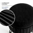 thumbnail image 4 of LammaLoe Small Round Ottoman with Storage, Pleated Velvet Ottoman Foot Stool with Lid, Upholstered Vanity Stool for Living Room & Bedroom, Black, 4 of 7