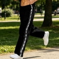 thumbnail image 4 of Dagugfen Sweatpants for Men Loose Fitted Elastic Waist Drawstring Casual Streetwear Fashion Pants with Pockets(XXXXL,Black), 4 of 9