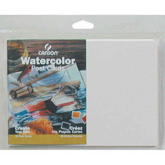 Canson Blank Watercolor Postcards - 140 lb, Pkg of 15