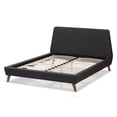 thumbnail image 4 of Baxton Studio Sinclaire Modern and Contemporary Dark Grey Fabric Upholstered Walnut-Finished Queen Sized Platform Bed, 4 of 7