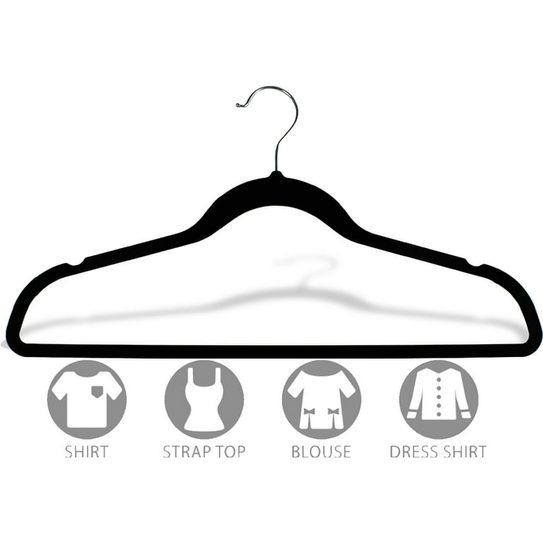 Rubber Coated Hangers 30 Pack, Hanger Non-Slip Metal Suit Coat Hangers with  Round Notches, Heavy Duty Rubber Coated Metal Clothes Shirt Jacket Hanger