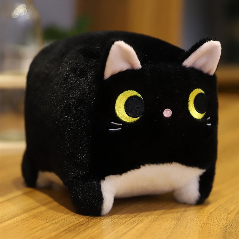 HJJLRH Black Cat Plush, Happy Birthday Cat Stuffed Animal with