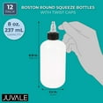 thumbnail image 2 of Juvale Boston Round Squeeze Bottles for Home Improvement Projects - Precision Tip Applicator Bottle - 8 fl oz, Pack of 12, White, 2 of 7