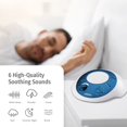 thumbnail image 2 of HoMedics White Noise Sound Machine | Portable Sleep Therapy for Home, Office, Baby & Travel | 6 Relaxing & Soothing Nature Sounds, Battery or Adapter Charging Options, Auto-Off Timer | Sound Spa Blue, 2 of 14
