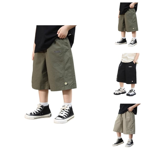 Pants for Boys Boys Cargo Trousers With Elastic Waist Tailored for Everyday Casual School Outdoor Activities Spring Summer Kids Pants for Ages 4-12