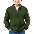 thumbnail image 2 of Blekii Boys Hoodless Sweatshirt Long Sleeve, Boys Solid Color Pullover Sweatshirt, Long Sleeve Hoodless Top for Kids Toddler, Casual Outerwear for Fall Winter Kids Pullover Top Fleece Lined Fall, 2 of 4
