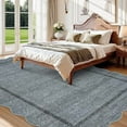 thumbnail image 6 of Scalloped Washable Area Rug 8 x 10 Rug for Living Room Modern Grey Rug Non Slip Throw Rugs Distressed Large Bedroom Area Rug Stain Resistant Carpet for Dining Room Nursery 8'x10' Gray, 6 of 9