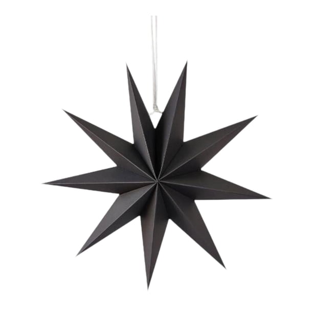 Estrella grande 3D colgante decorativa coleccionable creativa de 30 cm para vacaciones Negro