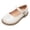 a-25Beige9, variant on Kids Girls Adjustable Single Strap Rhinestone Pearl Buckle Mary Jane Shoes Low Block Heel Glossy Upper Comfort School Party Leather Shoes Versatile Shoes 2.5-3 Years