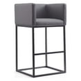 thumbnail image 2 of Manhattan Comfort Embassy 29" Faux Leather Barstool in Gray (Set of 2), 2 of 5