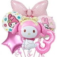 Hello Kitty Melody Birthday Party Decoration Kawaii Party Supplies Pink Bow Balloons Girls