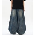 thumbnail image 4 of Vaqueros holgados Y2K for hombre - Pantalones vaqueros grunge vintage de pierna ancha for ropa de calle de hip hop y skater, 4 of 7