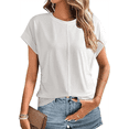 thumbnail image 2 of Blusa de Verano para Mujer, con Cuello Redondo, Mangas y Fruncido Lateral, Color , Talla XL, 2 of 8
