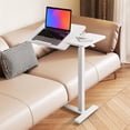 thumbnail image 5 of ZUNMOS Overbed Bedside Lap Desk with Wheels and Tilt Top, Mobile Standing Lap Desk Pneumatic Adjustable Height for Home Office Bedroom Sofa, White, 5 of 9