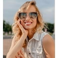thumbnail image 2 of FEISEDY Trendy Polarized Women Sunglasses, Retro Womens Square Cat Eye Sun Glasses B4134, 2 of 14