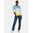 thumbnail image 2 of Time and Tru Women’s Washed Sweatshirt with Long Sleeves, Sizes S-XXXL, 2 of 5