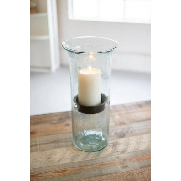 Kalalou Large Mini Glass Candle Cylinder, One Size, Brown