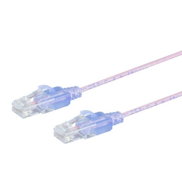 Monoprice Cat6A Ethernet Patch Cable 5-Pack - 7 Feet - Pink | Snagless, RJ45, 550MHz, UTP, Pure Bare Copper Wire, 10G, 30AWG  - SlimRun
