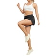 thumbnail image 3 of Franhais Women Athletic  Shorts Flowy Running Yoga Double Layer Shorts Biker Shorts Quick-Dry Drawstring High Waisted Gym Yoga Tennis Short  Pants, 3 of 6