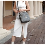 MKF Collection Salome Expandable Multi-Compartment Crossbody Bag for Women Stylish Vegan Leather Purse by Mia K- Black