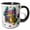 Black/White, variant on 3drose, Image of Crocodile Says Mardi Gras Time on Purple Gold Balloons, 11oz Two-tone Red Mug