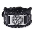 thumbnail image 2 of Pulsera de Cuero MADIOLA Yggdrasil Arbol de la Vida Negro ajustable para Hombre Mujer Novio Pareja Enamorado, 2 of 6