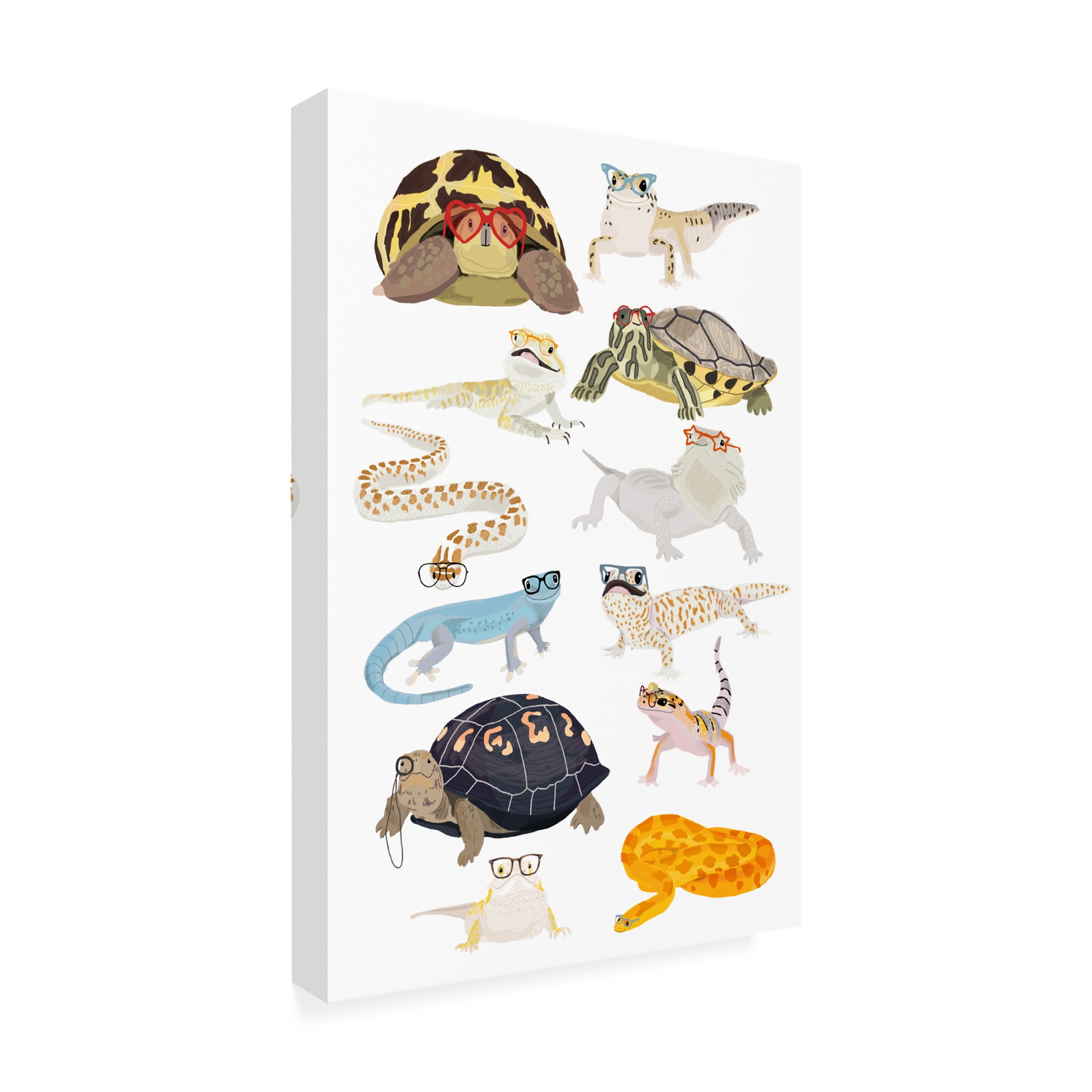 Trademark Fine Art Hanna Melin A1 Reptiles In Glasses Canvas Wall Art