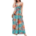 thumbnail image 1 of Lucakuins - Vestido largo de verano para mujer, sin mangas, sin espalda, cuello en V profundo, bohemio, floral Lucakuins  moda, 1 of 9
