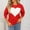 Red, variant on Womens Fall Sweaters Oversized Pink Heart Print Crew Neck Loose Womens Sweaters L