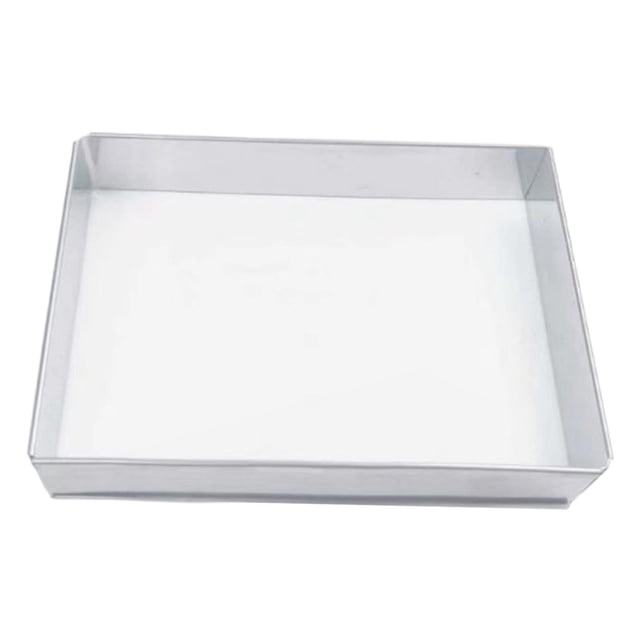 Molde rectangular ajustable plateado para pastel tiramisú con escala transparente y resistente 5 cm de altura