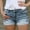 Light blue, variant on Generic Women's Ripped Stretchy Jean Shorts Mid Rise Skinny Denim Shorts Distressed Frayed Raw Hem Casual Summer Shorts