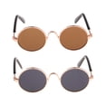 thumbnail image 1 of 2 Pairs 1/6 BJD Doll Glasses Round Rimmed Eyeglasses Black and Tawny Zulema muñecas anteojos retro, 1 of 8