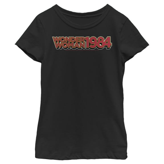 Girl's Wonder Woman 1984 Retro WW Logo Graphic Tee Black Small
