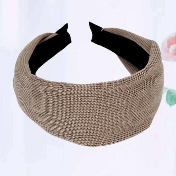 GOOHOCHY Thick Wide Brim Headband Khaki Headbands for Women Comfortable