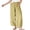 Yellow, variant on Womens Lightweight Cotton Linen Harem Pants Smocked High Waisted Loose Casual Business Trousers with Pockets