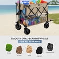 thumbnail image 6 of Double Decker Folding Wagon, 440lbs Heavy Duty 2 Tier Utility Cart with 320L Capacity, Collapsible Wagon with All-Terrain Wheels & Brakes for Camping, Beach, Fishing, Grocery, Gray, 6 of 7