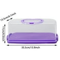 thumbnail image 5 of 2 Pcs Portable Bread Box with Handle Loaf Cake Container Plastic Rectangular Food Storage Keeper Carrier 13-inch Translucent Dome for Pastries, Bagels, Bread Rolls, Buns or Baguettes (Purple), 5 of 5