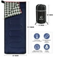 thumbnail image 2 of RedSwing Sleeping Bag for Adults Camping Backpacking, Cotton Flannel Envelope Sleeping Bags with 2lbs Filling, 2 of 9