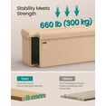 thumbnail image 6 of 43" Foldable Storage Bench - Tufted Ottoman with 660lb Capacity, 35-Gallon Hidden Storage, Multi-Functional, Apricot Orange, 6 of 6