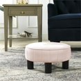 thumbnail image 3 of Jennifer Taylor Maison Riley 16" Rond Tabouret Pouf Lumière Blush Velours Rose, 3 of 9