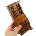 thumbnail image 4 of Raindrops Brown Wooden Miniature Cabinet for Decor Small Size Dollhouse Furniture Craft Accessory 1:12 Scale, 4 of 6