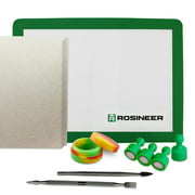 Angle View: Rosineer Heat Press Starter Kit with Silicone Mat, Tools, Parchment Paper, Collection Jar, and Magnet Pins