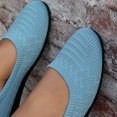 thumbnail image 5 of Women's Lightweight Ballet Flat Shoes Wedge Solid Color Slip On Low Top Dress Shoes Breathable Knit Barefoot Shoes Blue Size 9, 5 of 6