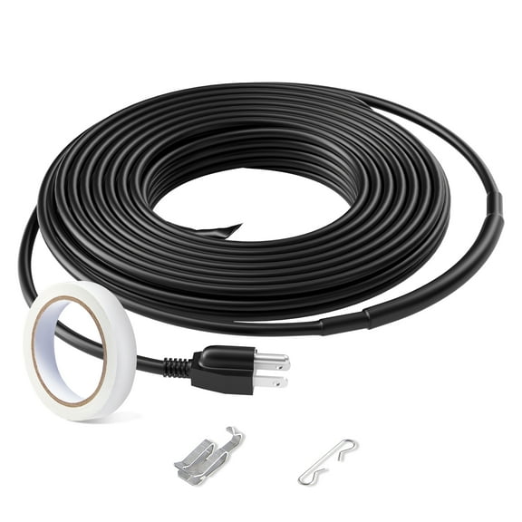 VEVOR Self-Regulating Pipe Heating Cable, 12FT 5W/FT Heat Tape for Pipes, Roof Snow Melting De-icing, Gutter and Pipe Freeze Protection