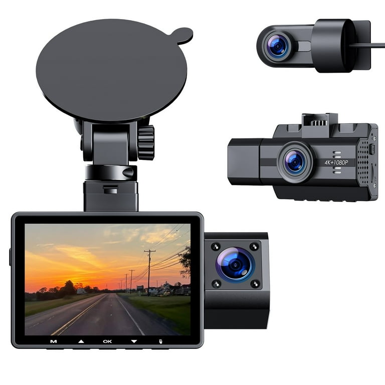 Infrared Night Vision HD 4K Dash Cam Video Camera 3 Channel Car